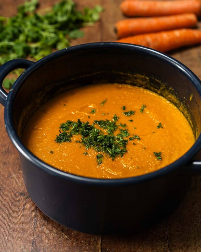 add the coriander for the soup. Image by Jaz Kitchen