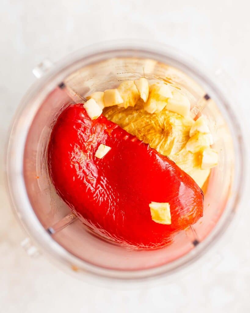red peppers and onions before being pureed. Image by Jaz Kitchen