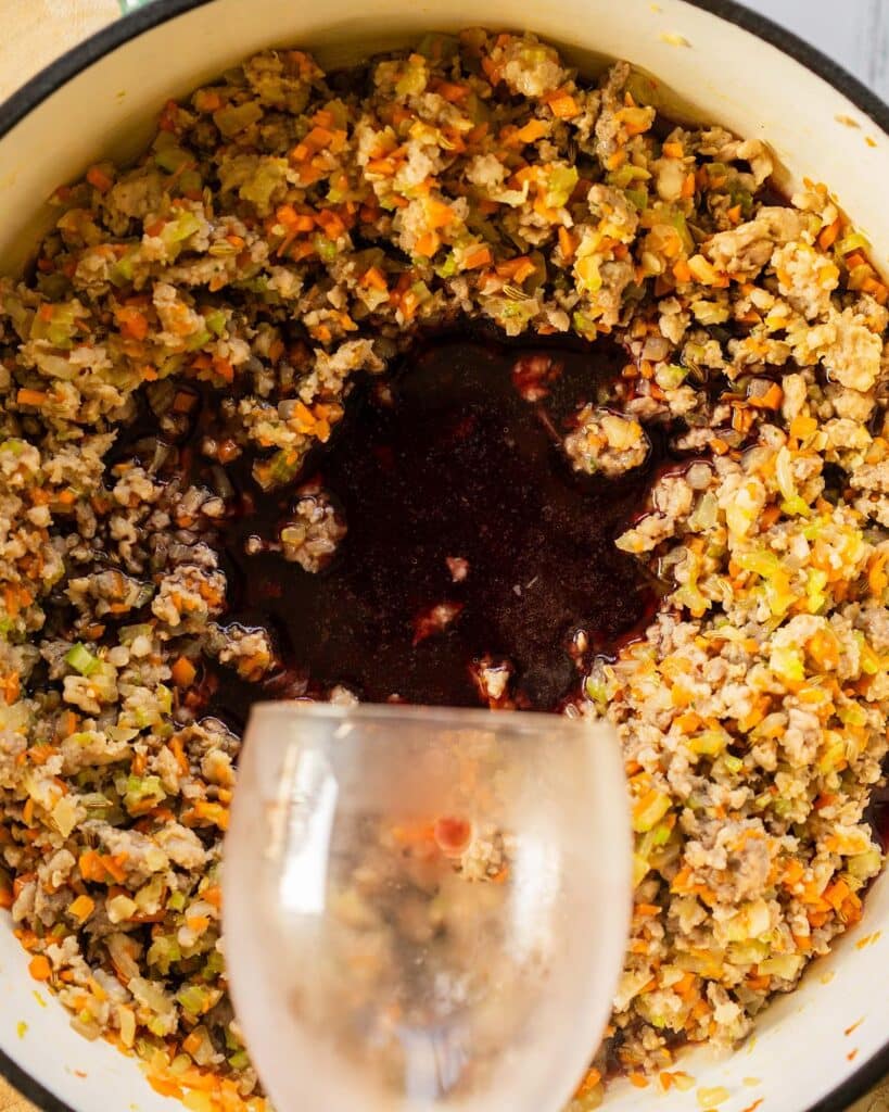 deglaze with red wine.  Image by Jaz Kitchen