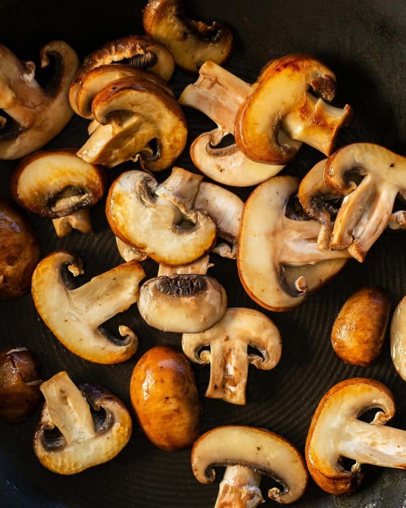 Cook the chestnut mushrooms. Image by Jaz Kitchen