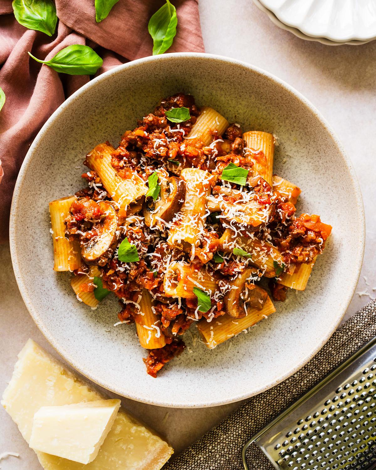 sausage and mushroom ragu. inspired by Italy. Image by Jaz Kitchen