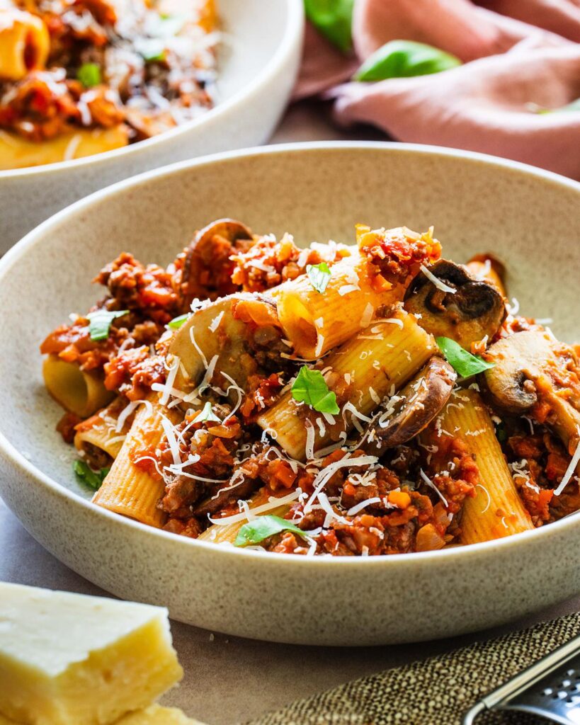 sausage and mushroom ragu. inspired by Italy. Image by Jaz Kitchen