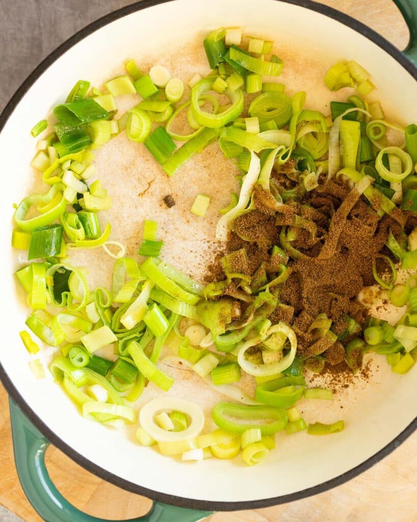 Add in the cumin and cook for a minute...