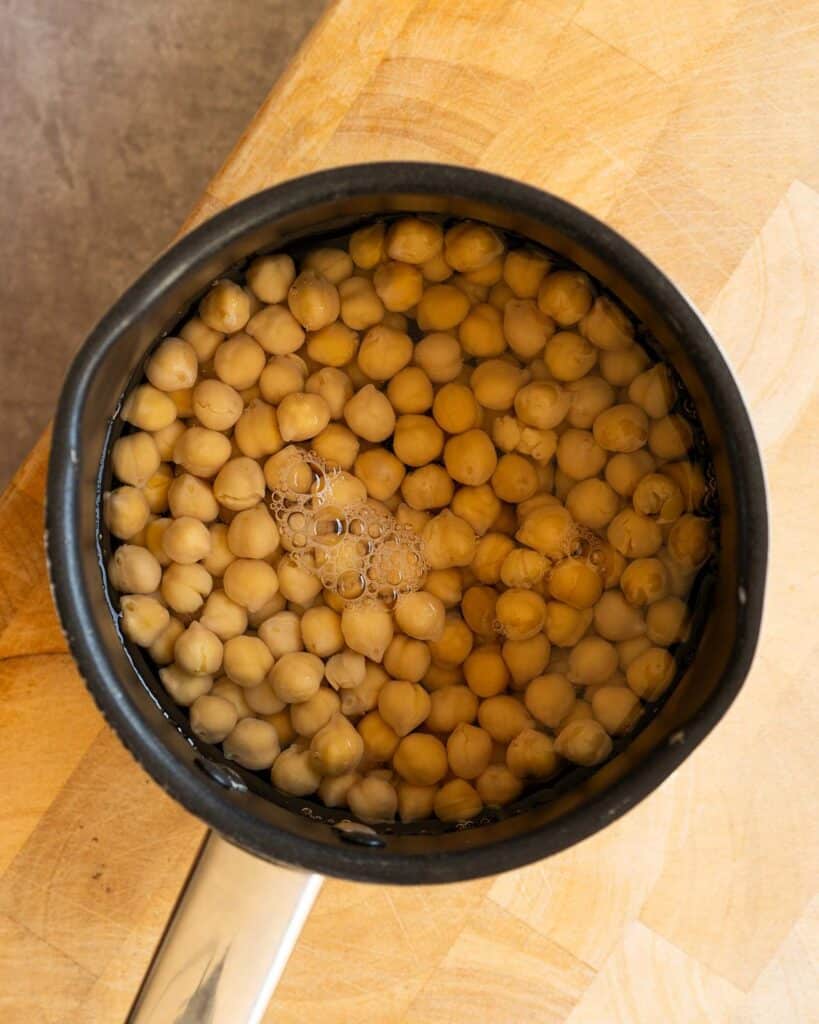Cooked chickpeas. We do ours in the Instant Pot for convenience. Recipe by jaz kitchen