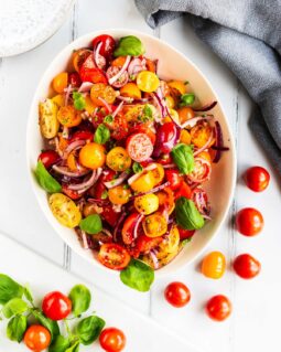 Tomato onion salad is a delicious tangy side dish. Serve as a starter with some fresh bread. Recipe by jaz kitchen