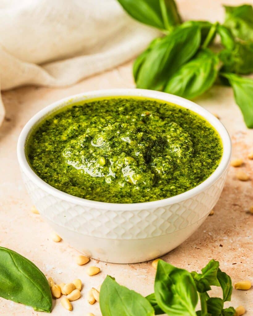 homemade pesto sauce from scratch. Image by Jaz Kitchen
