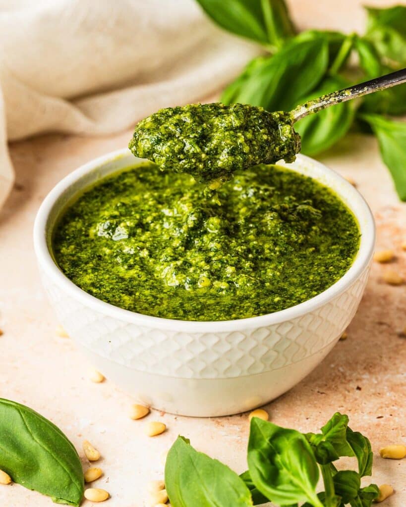 homemade pesto sauce from scratch. Image by Jaz Kitchen