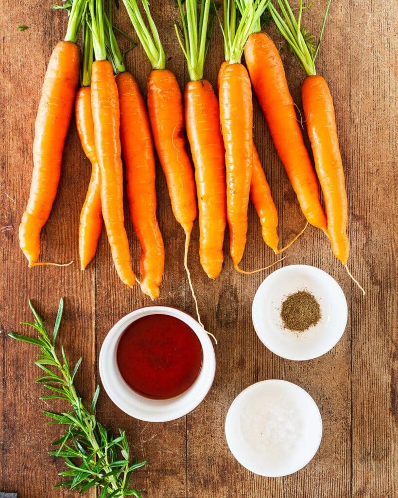 Ingredients for hot honey carrots