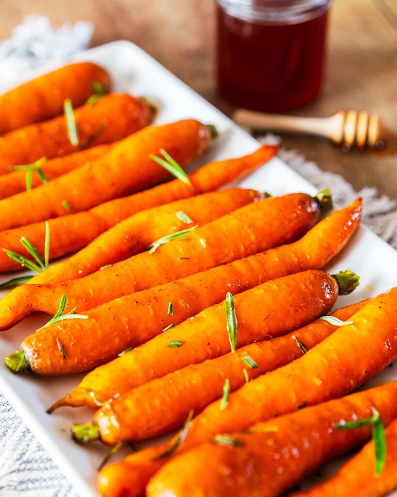 Hot honey carrots for a side dish at dinner. Image by Jaz Kitchen