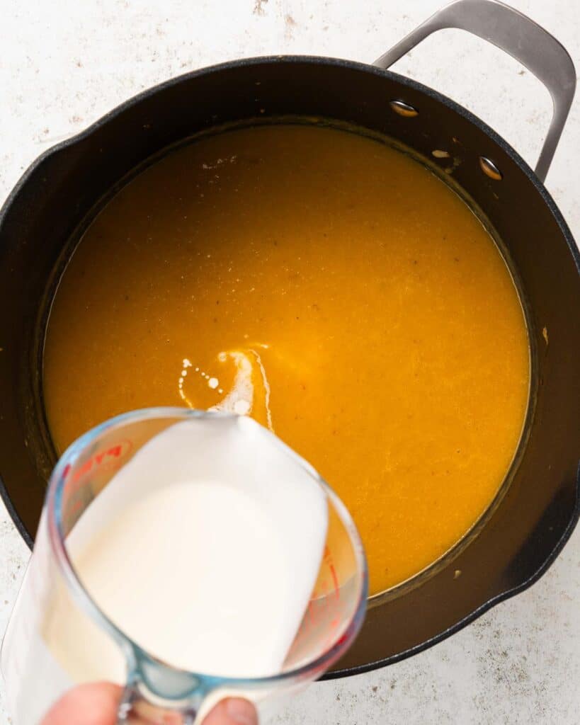 Blended pumpkin soup. Image by Jaz Kitchen